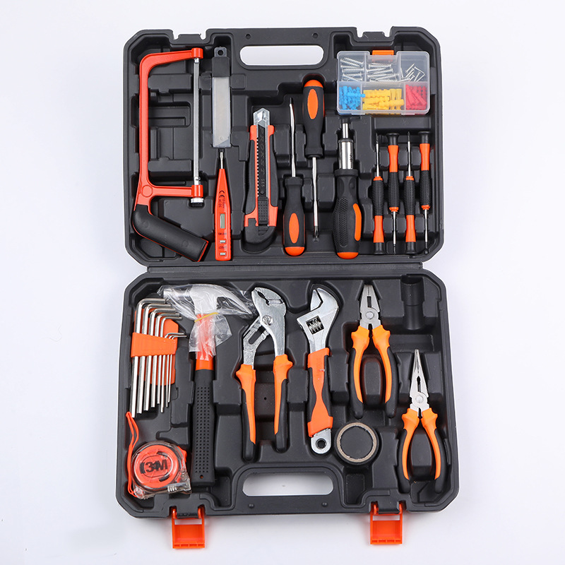 五金工具箱套装多功能应急维修工具扳手螺丝刀锤子家用工具组合装